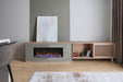 amantii built-in slim smart electric fireplace installed in modern dining room