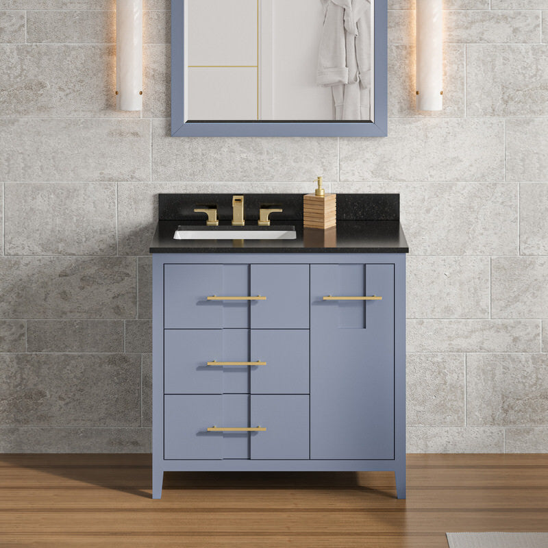 Jeffrey Alexander Katara 36-inch Single Bathroom Vanity With Top In Blue From Home Luxury USA