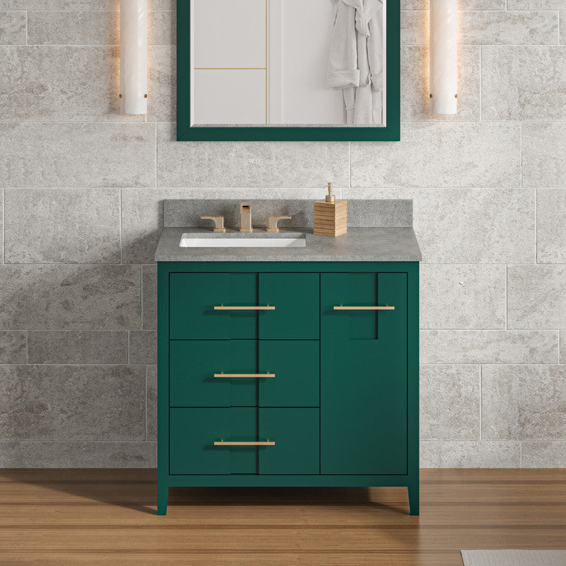 Jeffrey Alexander Katara 36-inch Single Bathroom Vanity With Top In Green From Home Luxury USA