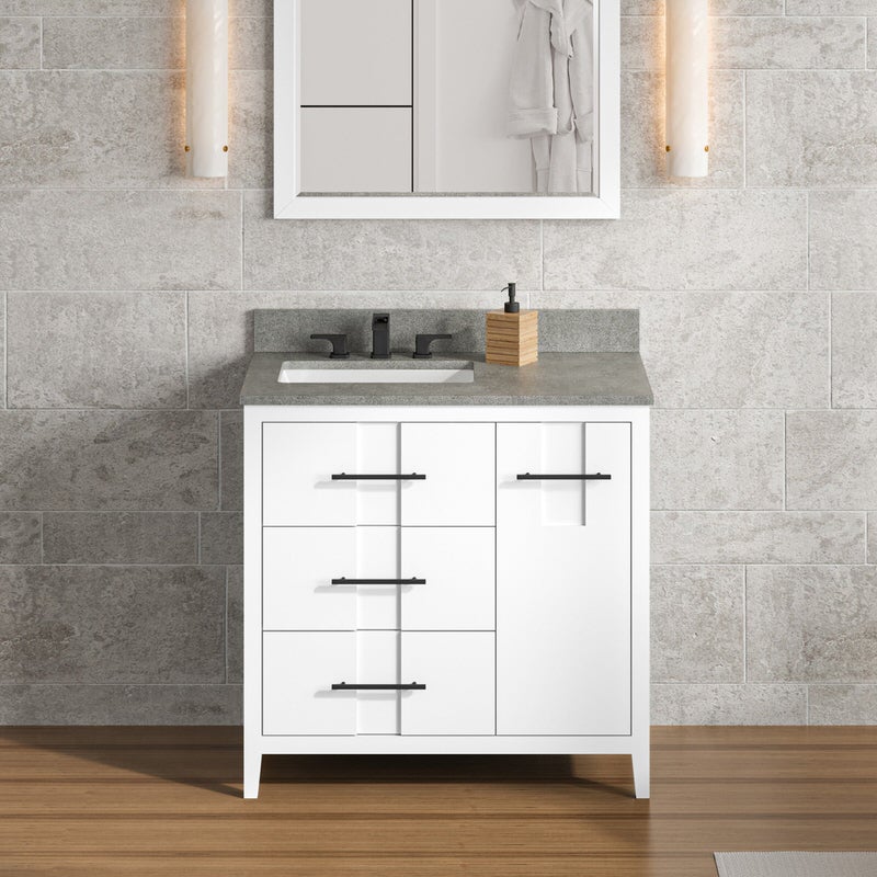 Jeffrey Alexander Katara 36-inch Single Bathroom Vanity With Top In White From Home Luxury USA