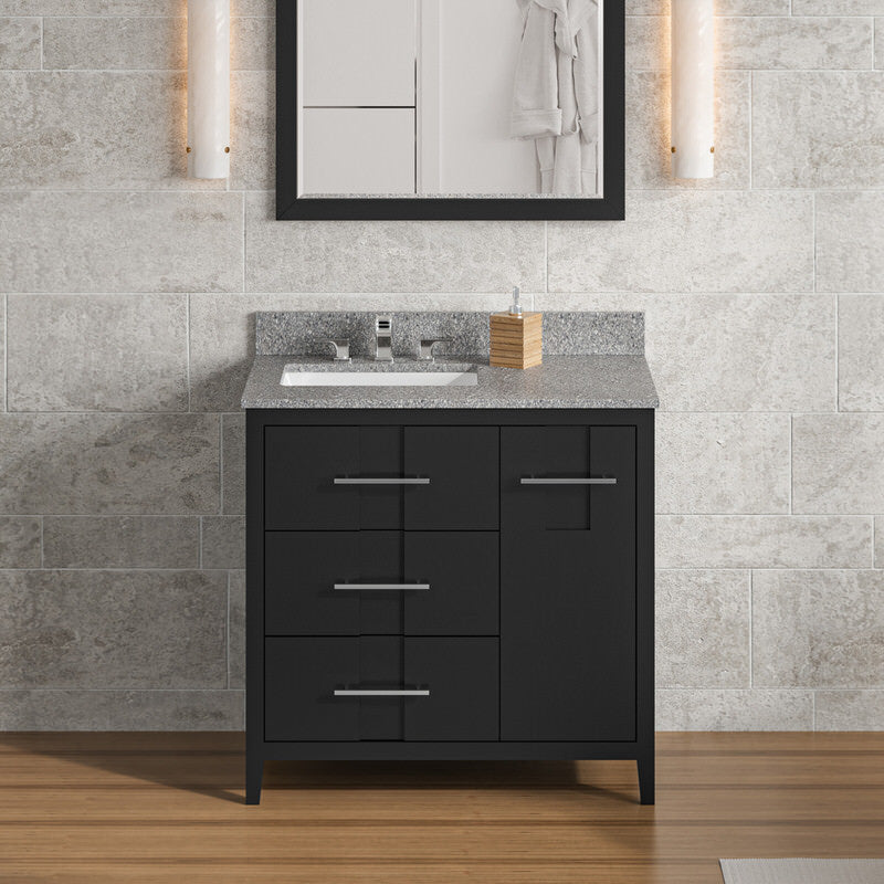 Jeffrey Alexander Katara 36-inch Single Bathroom Vanity With Top In Black From Home Luxury USA