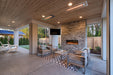 modern flames landscape pro slim smart electric fireplace installed in outdoor covered patio