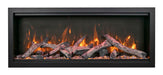 amantii symmetry bespoke extra tall electric fireplace product photo with rustic log media