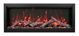 amantii symmetry bespoke extra tall electric fireplace rustic log media option