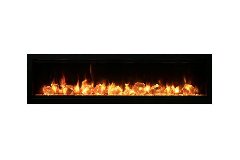 amantii symmetry series recessed/wall-mount smart electric fireplace product photo with diamond media option
