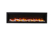 amantii symmetry series recessed/wall-mount smart electric fireplace with birch log media option and yellow flames