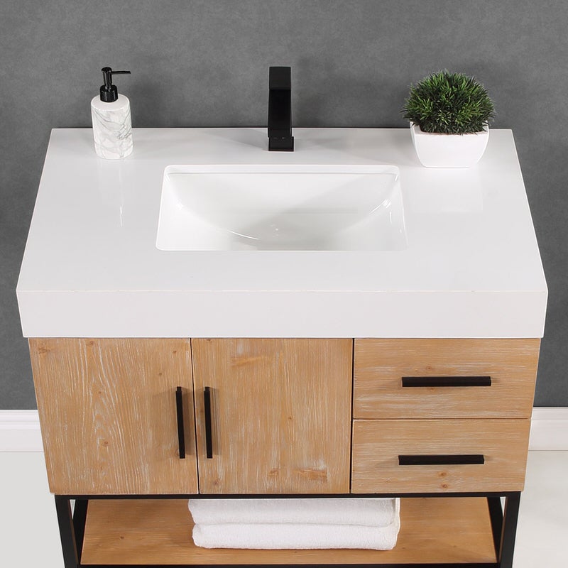 Altair inc bianco 36 inch single bathroom vanity with top