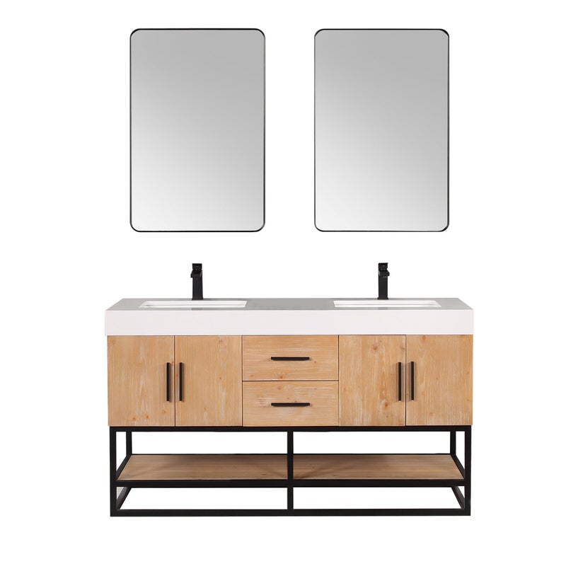 Bianco 60" Double Bathroom Vanity with Top (More Options Available)