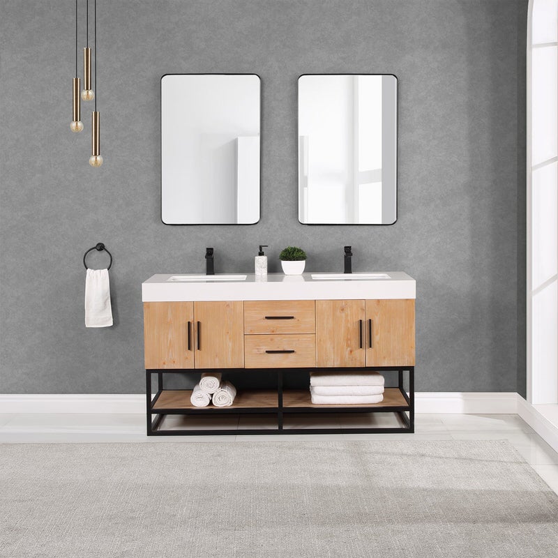 Bianco 60" Double Bathroom Vanity with Top (More Options Available)