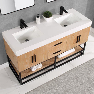 Altair Inc. Bianco 60" Double Bathroom Vanity with Top