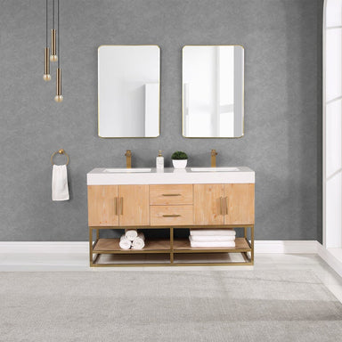 Altair Inc. Bianco 60" Double Bathroom Vanity with Top