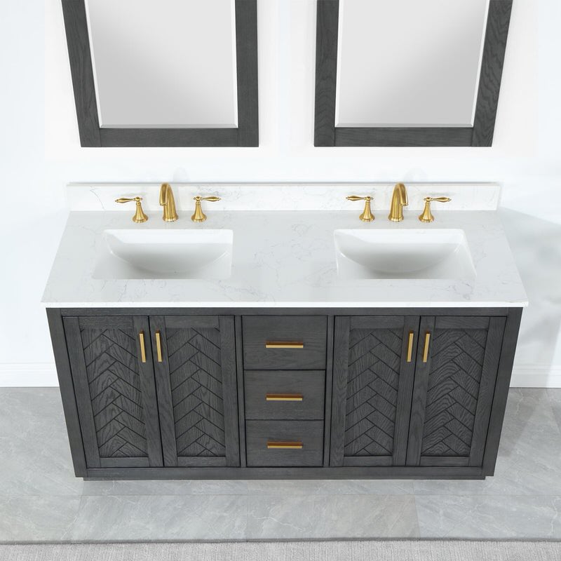 Gazsi 60 inch Double Bathroom Vanity (More Options Available)