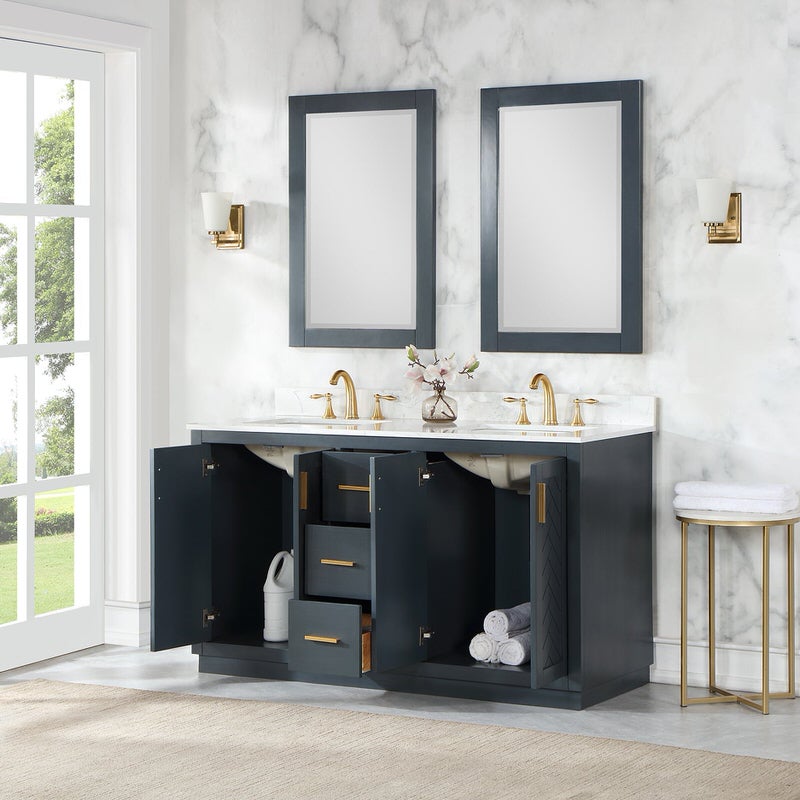 Gazsi 60 inch Double Bathroom Vanity (More Options Available)