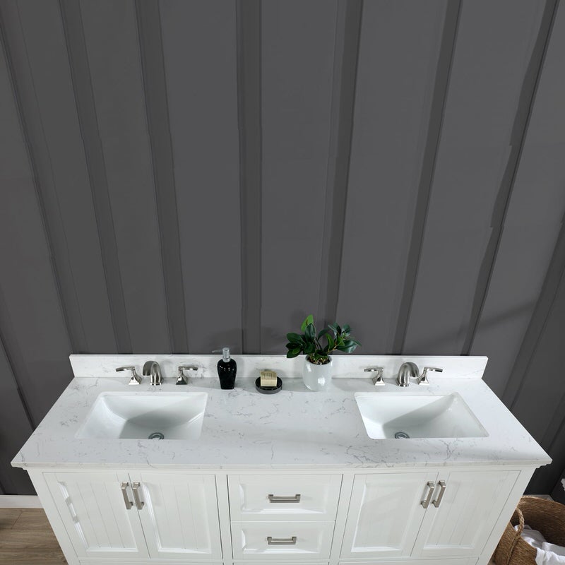 Altair Inc Isla 72-inch Double Sink Vanity, Contemporary Style with Spacious Storage for Modern Bathrooms
