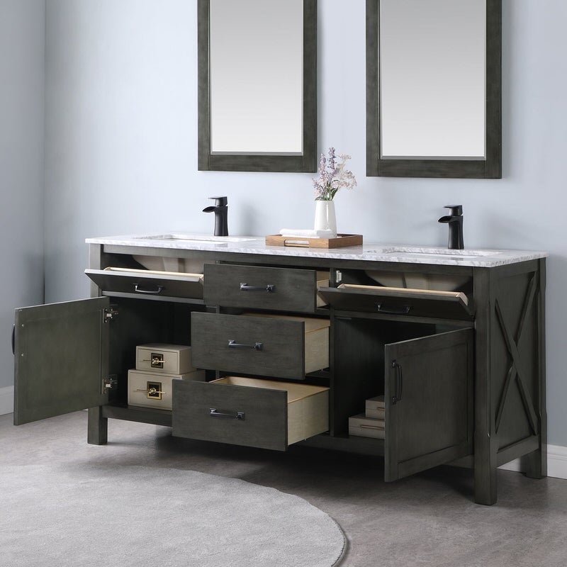 Altair Inc Maribella 72-inch Single Bathroom Vanity Set in Rust Black, Luxurious Design with Ample Storage