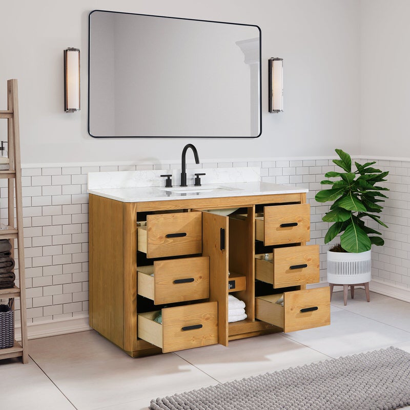 Perla 48 inch Single Bathroom Vanity in Natural Wood