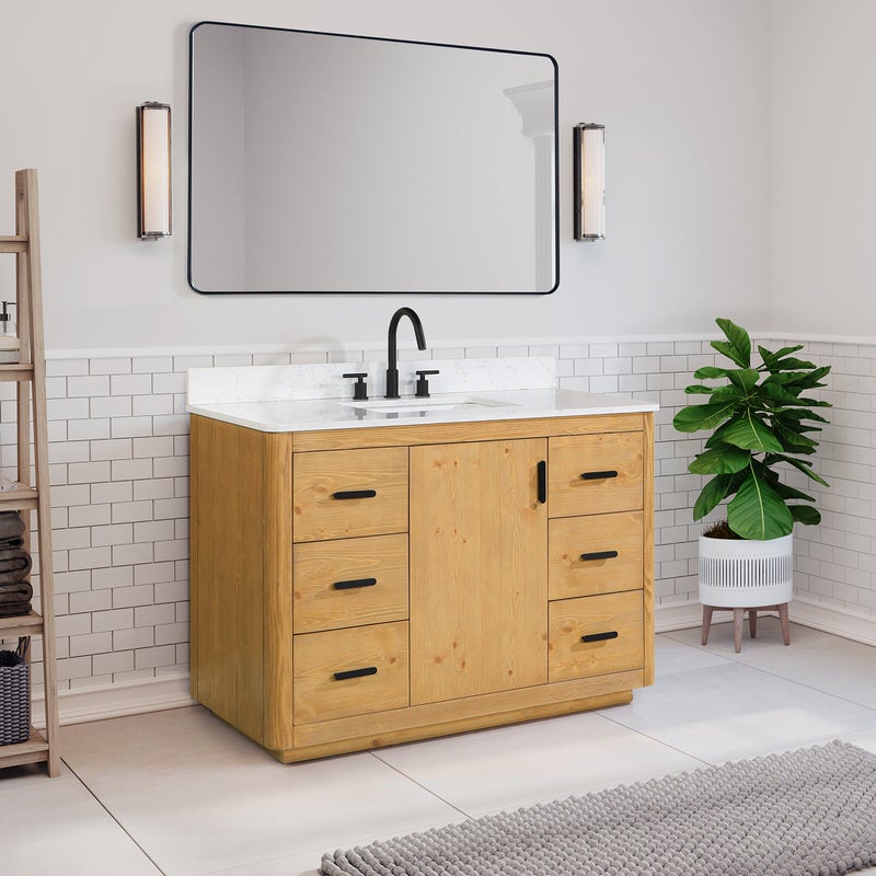 Perla 48 inch Single Bathroom Vanity in Natural Wood