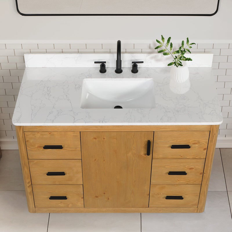 Altair Inc Perla 48-inch Natural Wood Bathroom Vanity From Hugo Vanities