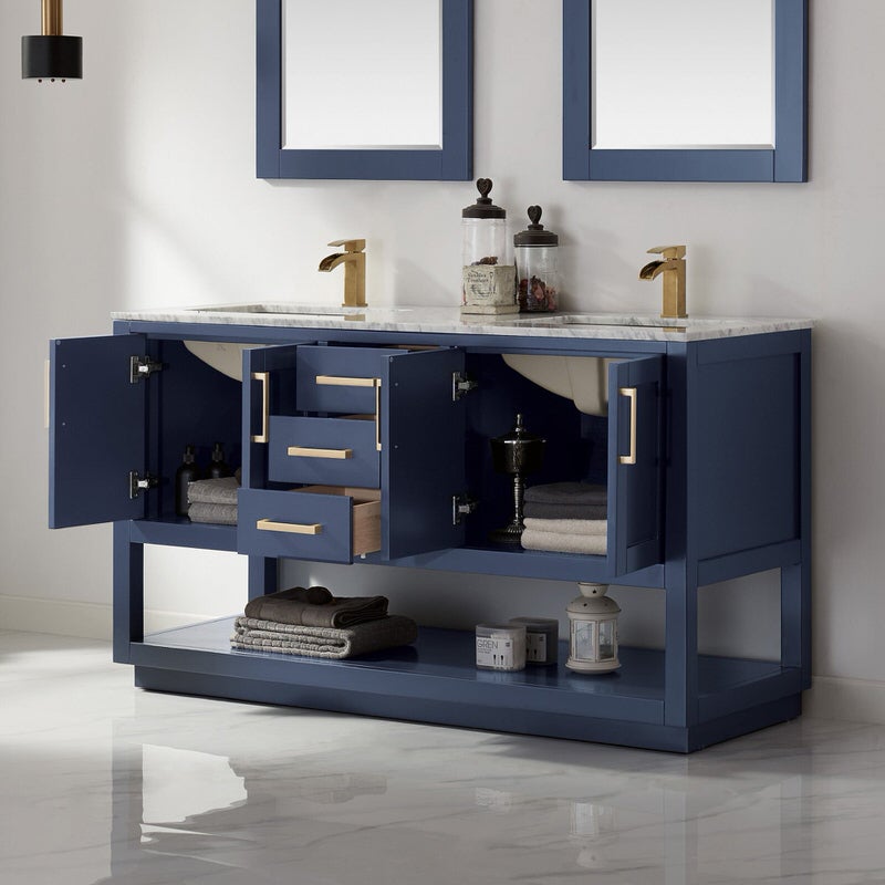 Altair Inc Remi 60-inch Double Bathroom Vanity in Blue  From Hugo Vanities