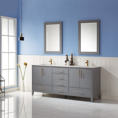 Altair Inc Sutton 72-inch Double Bathroom Vanity in Gray From Hugo Vanities