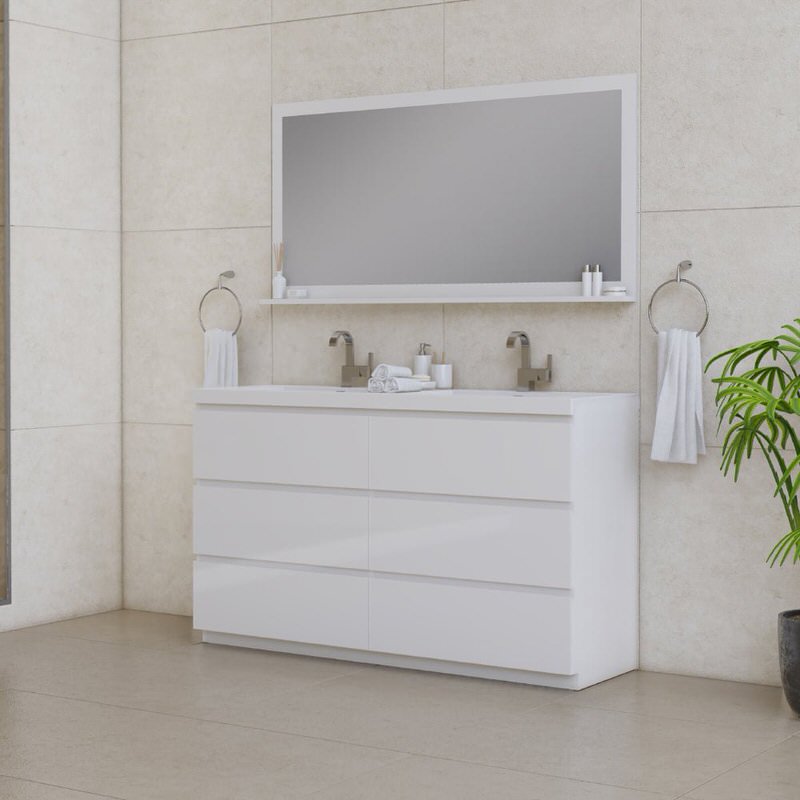 Alya Bath Paterno 60-inch Double Freestanding Bathroom Vanity In White From Hugo Vanities
