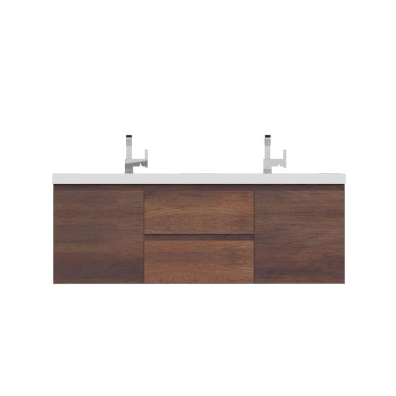 Paterno 60 inch Double Modern Wall Mounted Bathroom Vanity (More Options Available)