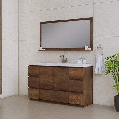 Alya Bath Paterno 60-inch Single Bathroom Vanity In Rosewood From Hugo Vanities