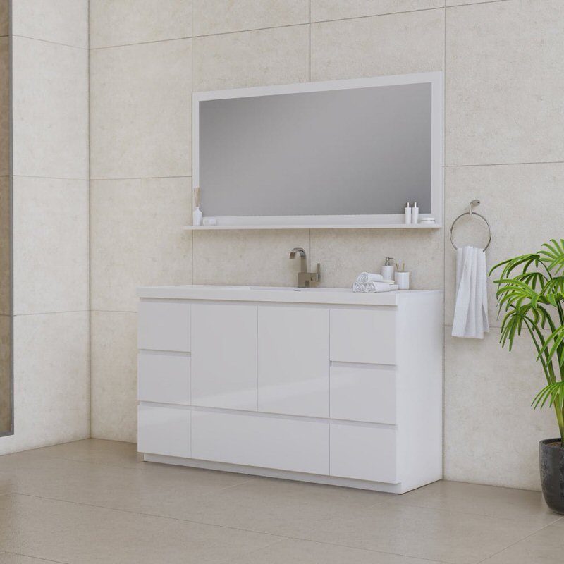 Alya Bath Paterno 60-inch Single Bathroom Vanity In White From Hugo Vanities