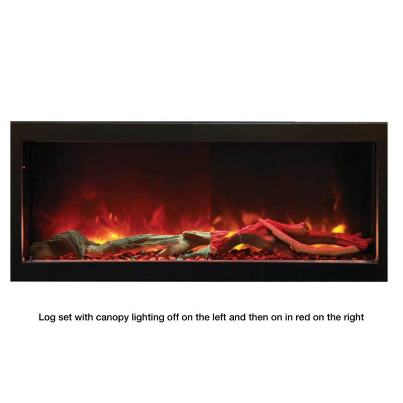amantii traditional built-in electric fireplace insert canopy light color photo