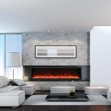 amantii panorama deep xt electric fireplace installed in modern living room