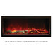 amantii panorama deep electric fireplace product photo with canopy lighting