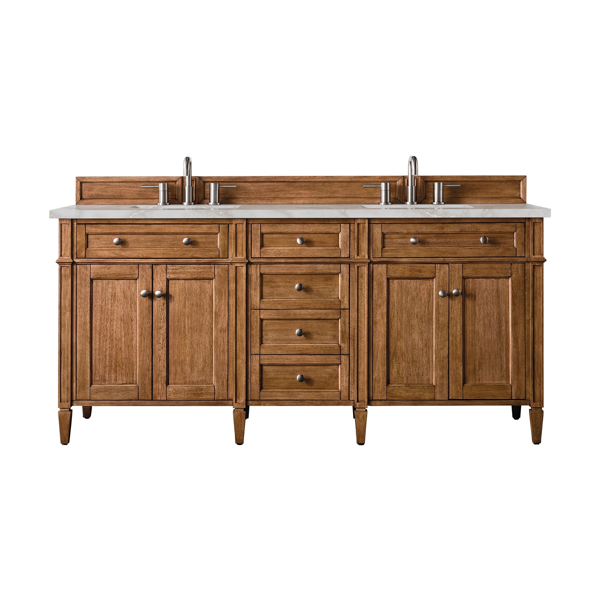 Brittany 72" Double Vanity Cabinet in  Saddle Brown