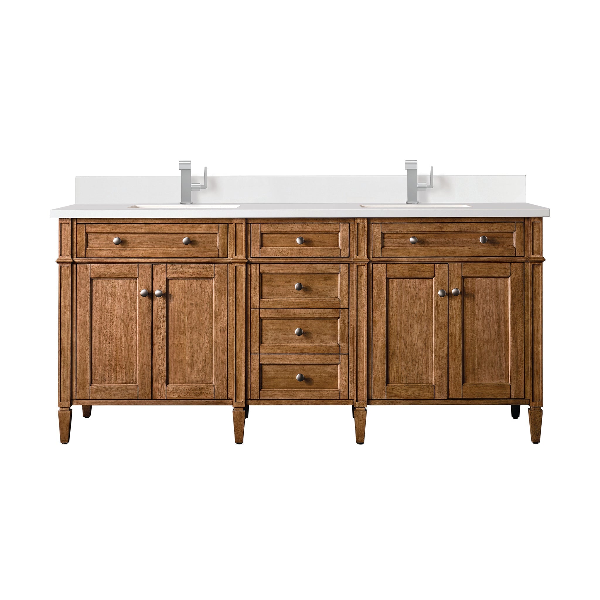 Brittany 72" Double Vanity Cabinet in  Saddle Brown