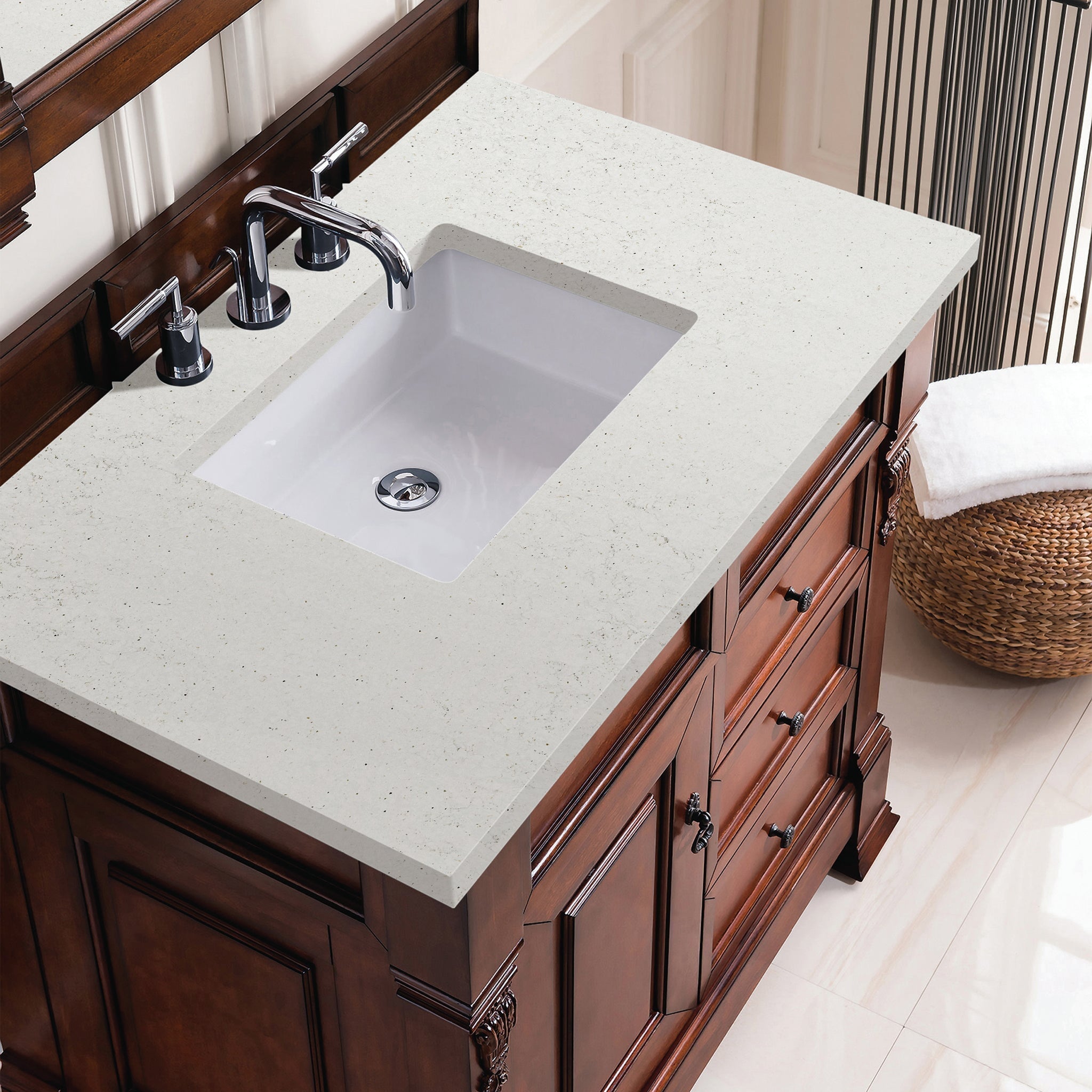 Brookfield 36" Single Bathroom Vanity in Warm Cherry