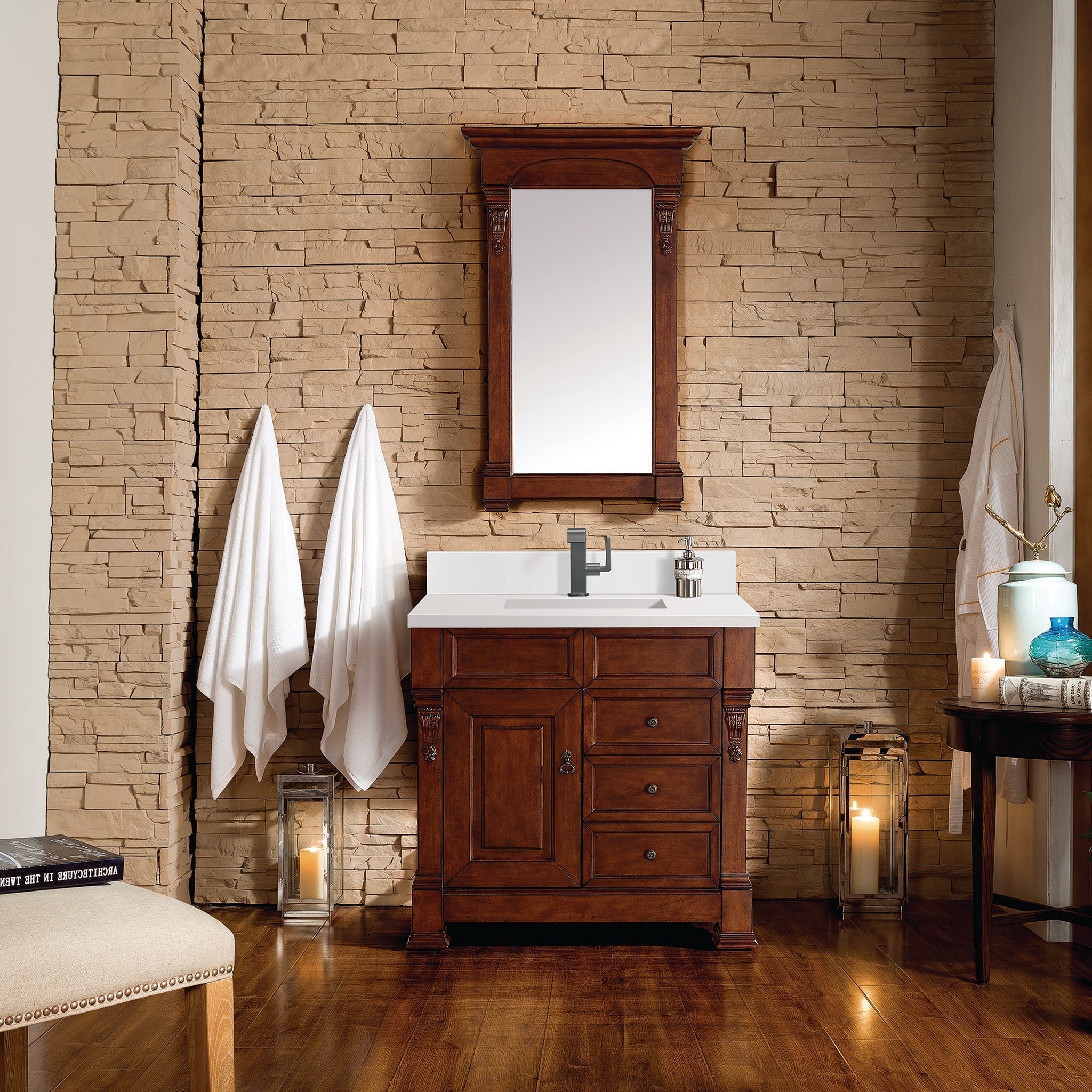 Brookfield 36" Single Bathroom Vanity in Warm Cherry