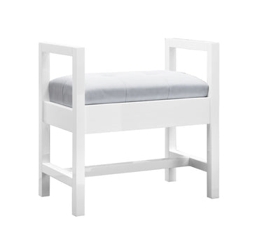 James Martin Vanities - Addison 24.5" Upholster Bench, Glossy White - E444 - BNCH - GW - Home Luxury USA