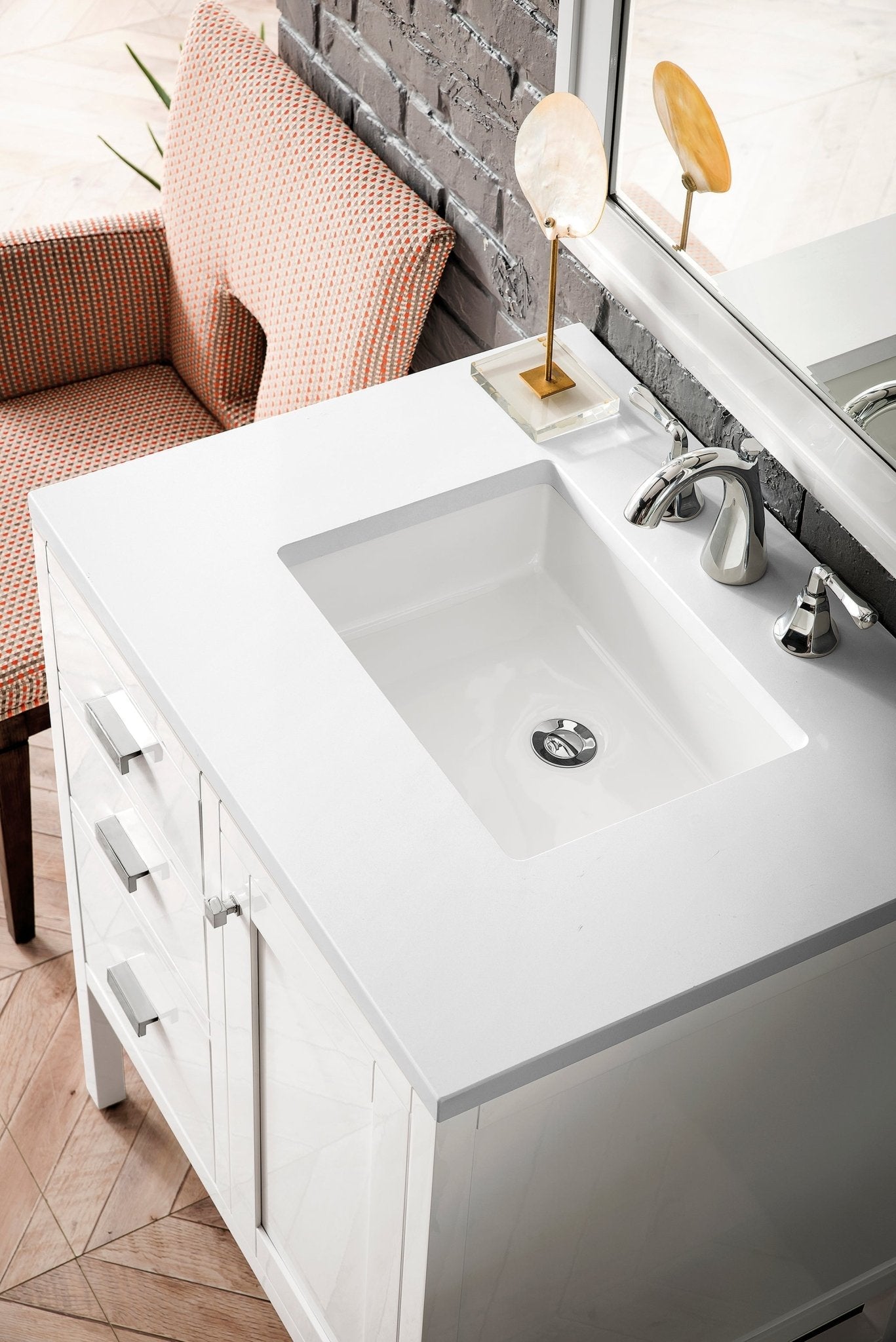 James Martin Vanities - Addison 30" Single Vanity Cabinet in Glossy White - E444 - V30 - GW - 3WZ - Home Luxury USA