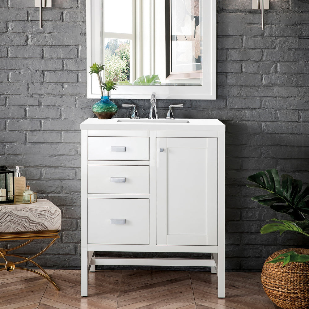 James Martin Vanities - Addison 30" Single Vanity Cabinet in Glossy White - E444 - V30 - GW - Home Luxury USA