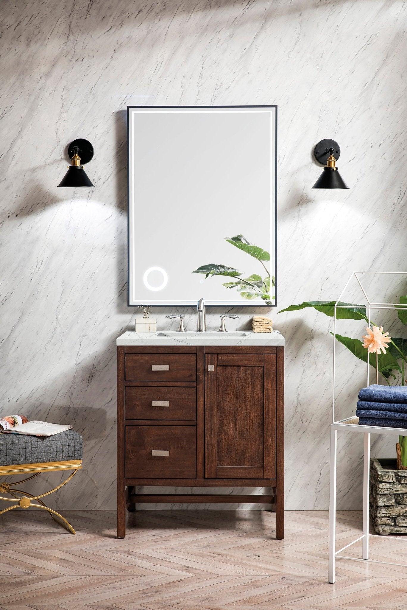 James Martin Vanities - Addison 30" Single Vanity Cabinet in Mid - Century Acacia - E444 - V30 - MCA - 3ENC - Home Luxury USA