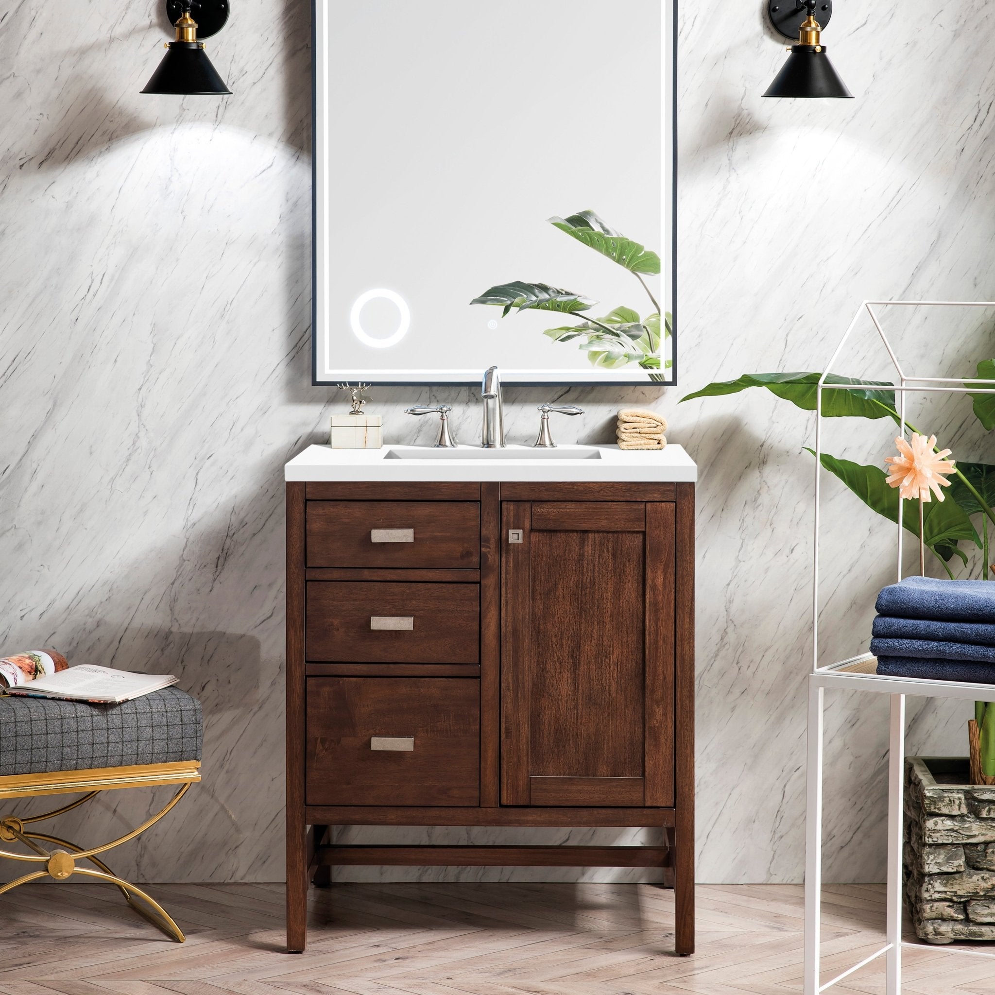 James Martin Vanities - Addison 30" Single Vanity Cabinet in Mid - Century Acacia - E444 - V30 - MCA - Home Luxury USA