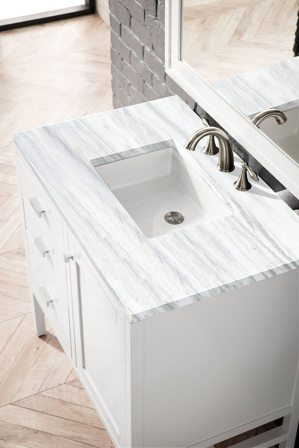 James Martin Vanities - Addison 36" Single Vanity Cabinet in Glossy White - E444 - V36 - GW - 3AF - Home Luxury USA