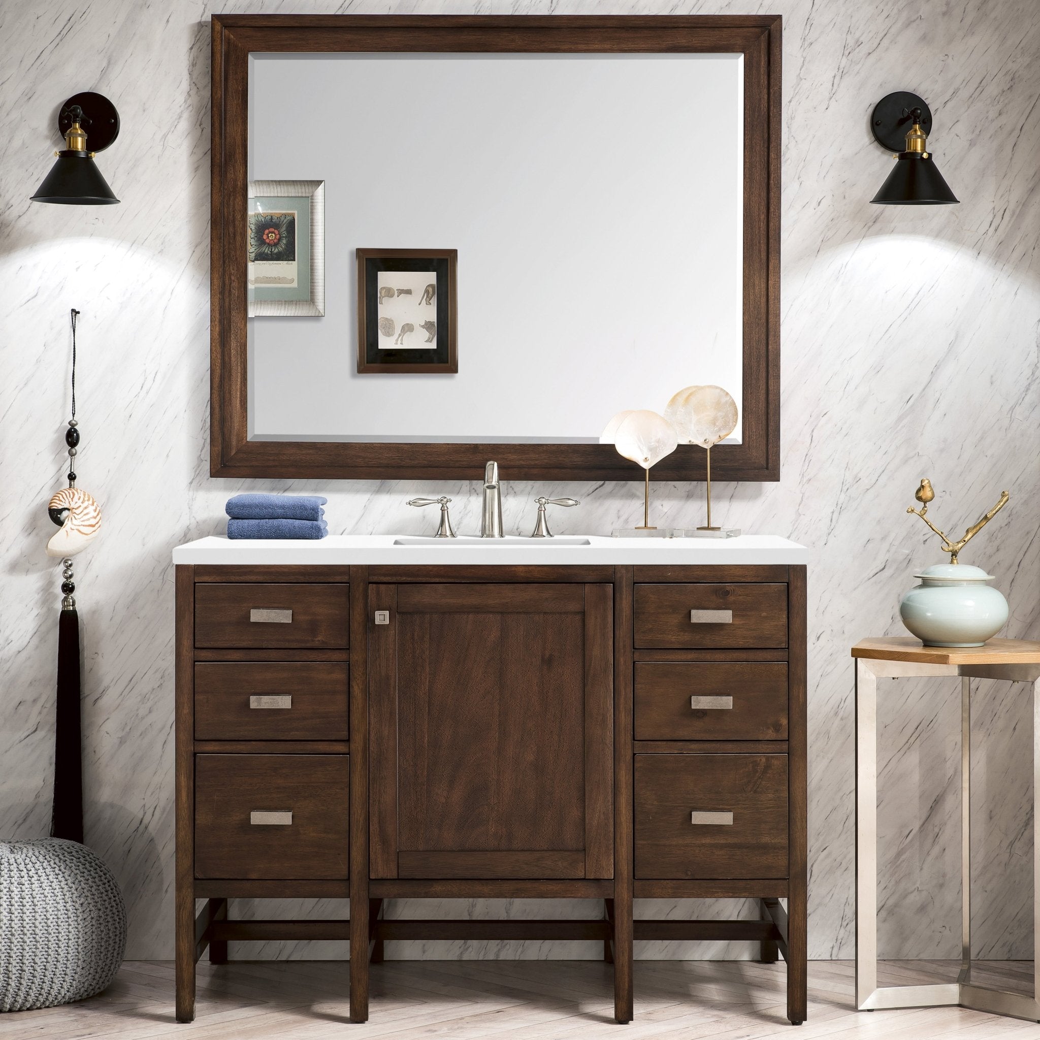 James Martin Vanities - Addison 48" Single Vanity Cabinet in Mid - Century Acacia - E444 - V48 - MCA - Home Luxury USA