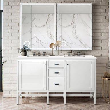 James Martin Vanities - Addison 60" Double Vanity Cabinet in Glossy White - E444 - V60D - GW - Home Luxury USA