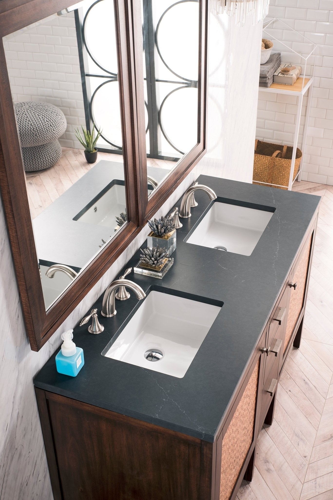 James Martin Vanities - Addison 60" Double Vanity Cabinet in Mid - Century Acacia - E444 - V60D - MCA - 3CSP - Home Luxury USA