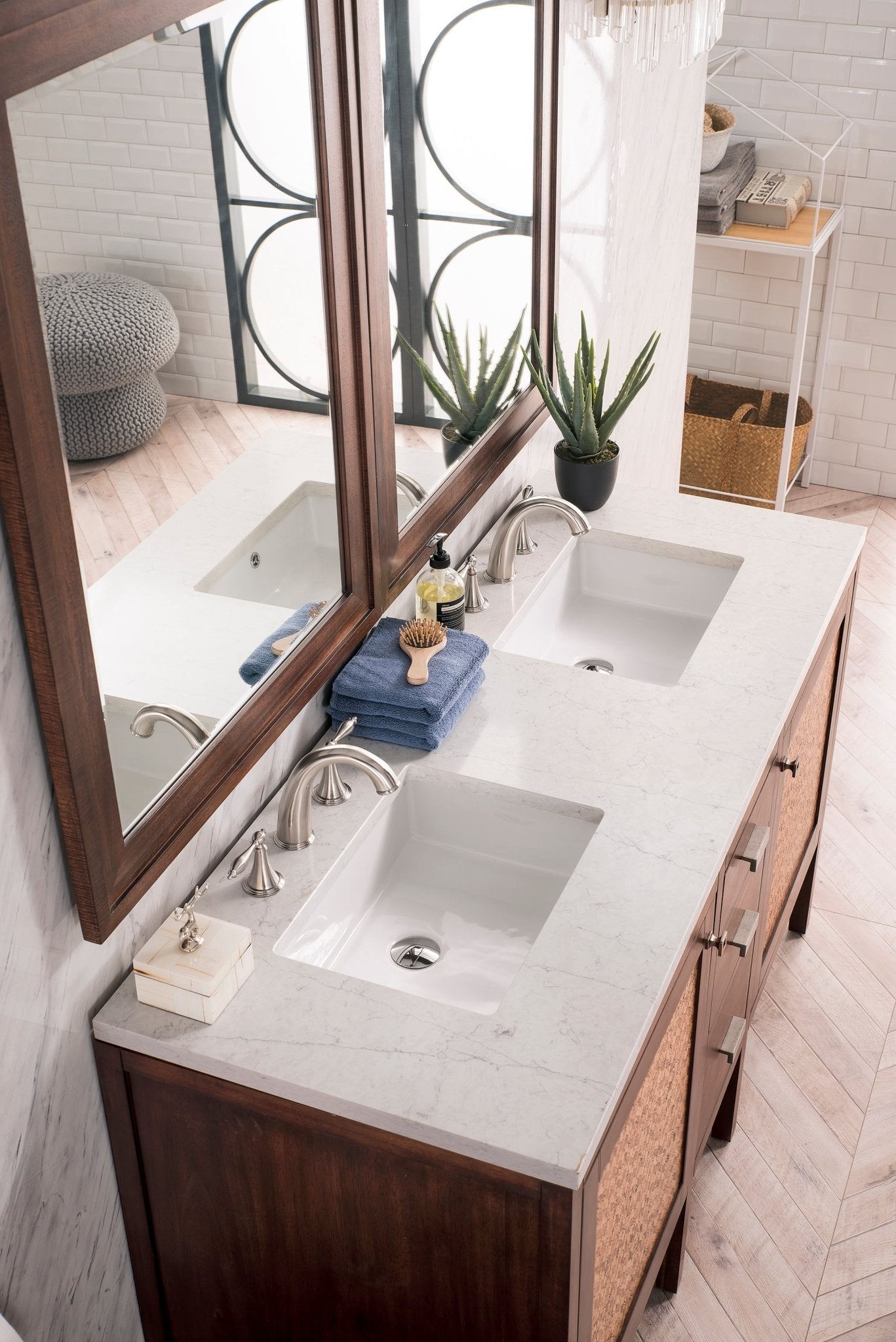 James Martin Vanities - Addison 60" Double Vanity Cabinet in Mid - Century Acacia - E444 - V60D - MCA - 3EJP - Home Luxury USA