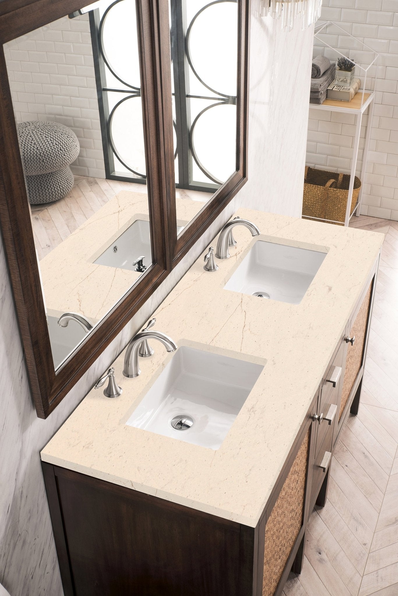 James Martin Vanities - Addison 60" Double Vanity Cabinet in Mid - Century Acacia - E444 - V60D - MCA - 3EMR - Home Luxury USA