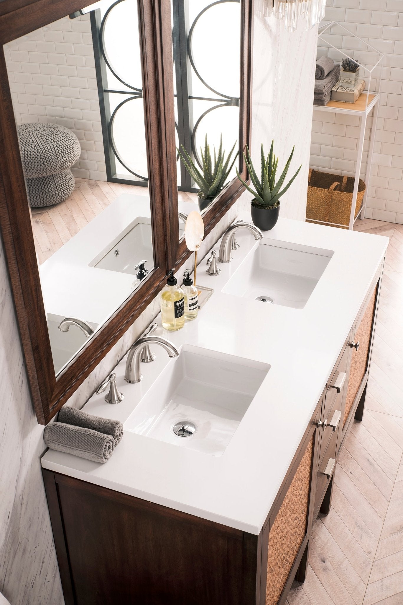 James Martin Vanities - Addison 60" Double Vanity Cabinet in Mid - Century Acacia - E444 - V60D - MCA - 3WZ - Home Luxury USA