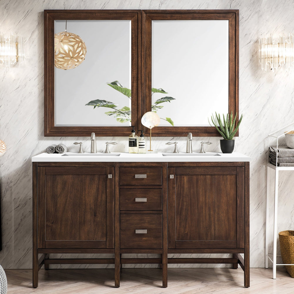 James Martin Vanities - Addison 60" Double Vanity Cabinet in Mid - Century Acacia - E444 - V60D - MCA - Home Luxury USA