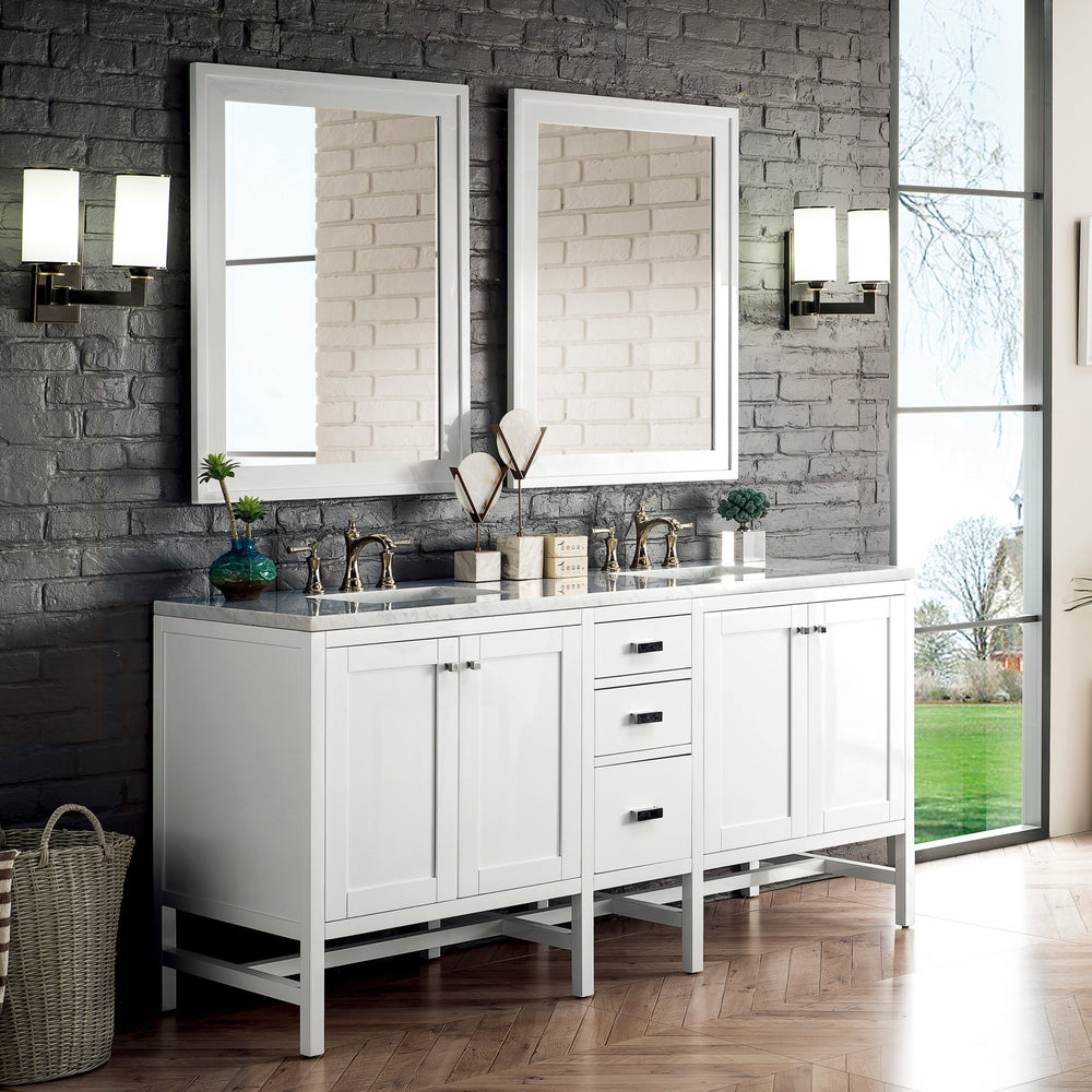 James Martin Vanities - Addison 72" Double Vanity Cabinet in Glossy - White - E444 - V72 - GW - Home Luxury USA