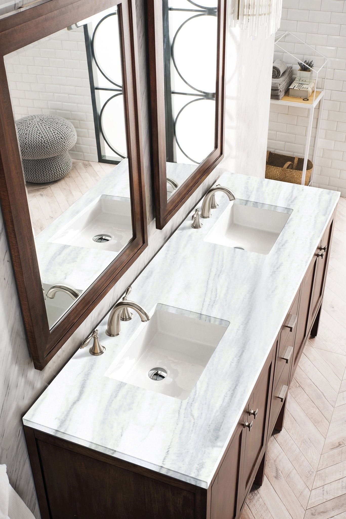 James Martin Vanities - Addison 72" Double Vanity Cabinet in Mid - Century Acacia - E444 - V72 - MCA - 3AF - Home Luxury USA